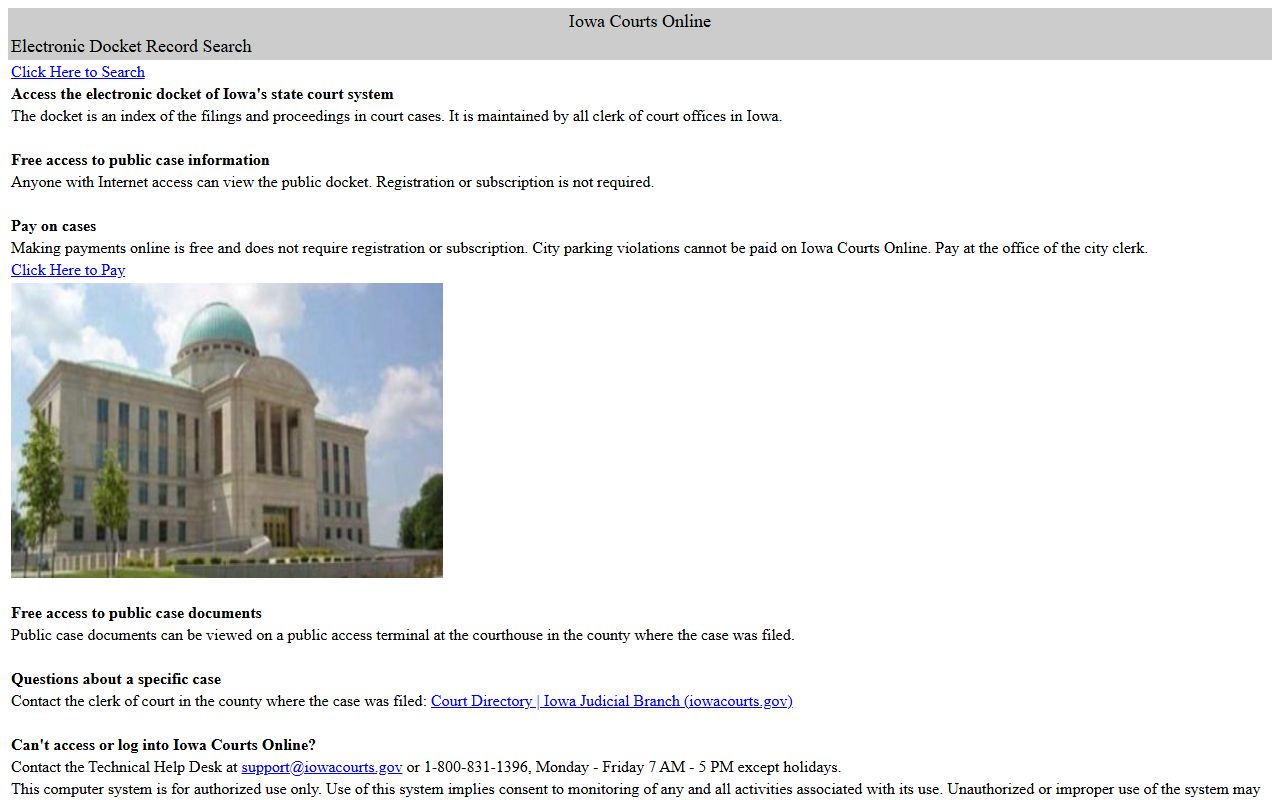 Ida County court records after arrest Iowa Courts Online search portal